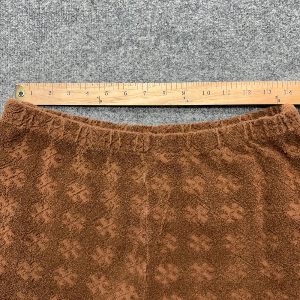 Tory Burch Brown Terry Cloth Monogram Logo Shorts 148134 Small Womens